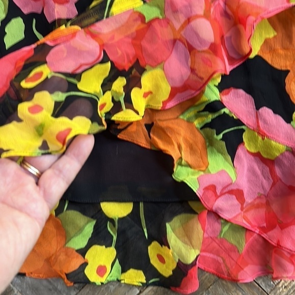 Silk Floral Skirt Neiman Marcus - Picture 4 of 9